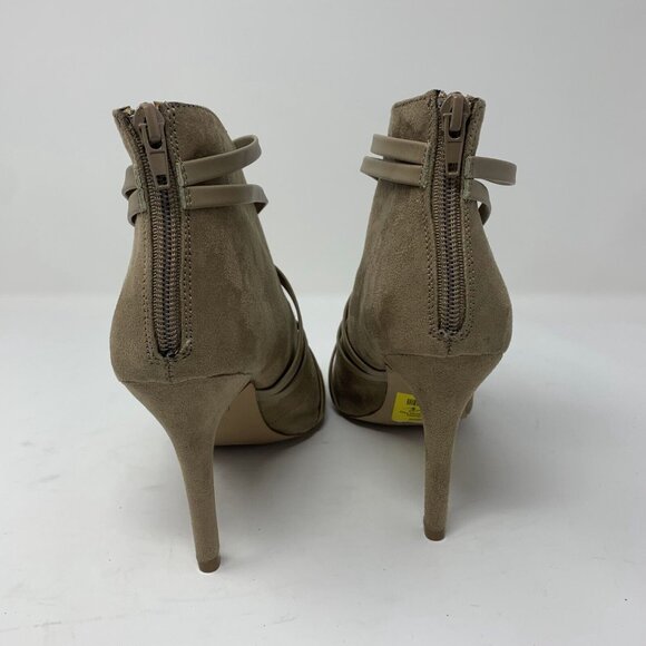 Journee‎ Collection Samara Bootie Women's 8.5 Tan Strappy Peep Toe 8088 - Picture 5 of 11